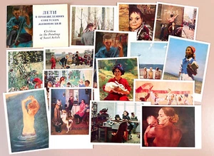 Juego de 16 postales Children in Paintings of Soviet Artists 1971 URSS Realismo Arte - Imagen 1 de 5