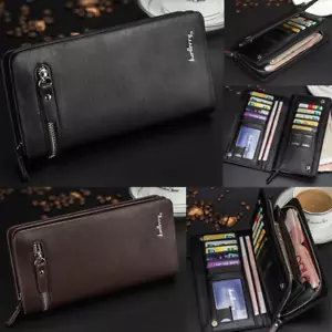 Fashion Men's Long Bifold Wallets ID Card Holder Zipper Large Capacity Handbag - Picture 1 of 10
