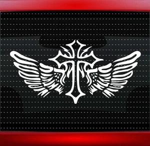 24" Cross Wings #1 Christian Car Decal Window Vinyl Sticker (20 COLORS!) - Picture 1 of 1