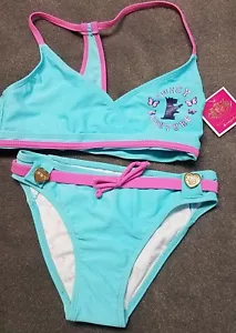 NUEVO CON ETIQUETAS JUICY Couture Etiqueta Negra Azul Scotty Dog BIKINI TRAJE DE BAÑO Talla 8 O 14 o 16 - Imagen 1 de 4