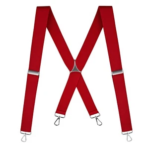 Buyless Fashion Suspenders Men - 48" Elastic Adjustable Straps 1 1/4" - X Back - Picture 1 of 91