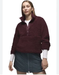 NWT Prana Polar Escape Snap Up Pullover Fleece Mulberry Pocket Women's Medium - Picture 1 of 11