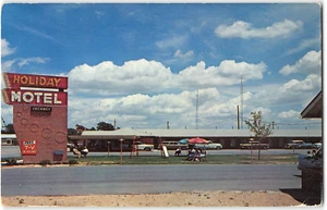 Postal vintage cromada Holiday Motel Dalhart, Texas Roadside 1952 - Imagen 1 de 2