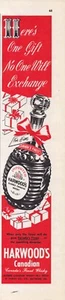 1950 Harwood's Canadian Whisky Gift Vintage Original Colliers Magazine Print Ad - Picture 1 of 1