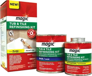 MAGIC 3124 Tub and Tile Refinishing Kit - Bright White - Paint on - Works on Cer - Picture 1 of 12
