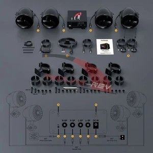 1000W Amp Motorcycle Waterproof Bluetooth Stereo 4 Speakers Audio MP3 System ATV - Imagen 1 de 9