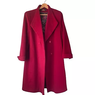 Винтажный Alorna роскошь шерстяная смесь двубортный пальто сделано в США размер L - Изображение 1 из 4