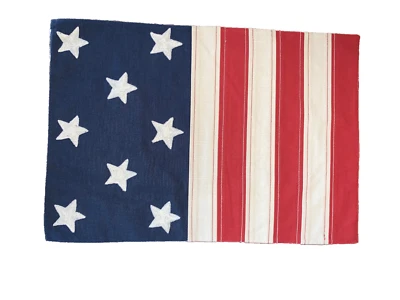 Pottery Barn American Flag Place Mat Set 4 Red White Blue Cotton New w Tags - Image 1 of 4