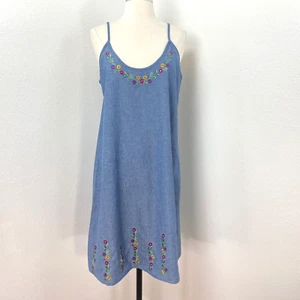 Vestido Novica Chemise Grande Azul Cambray Bordado Verano Boho Campesino Lechera - Imagen 1 de 10