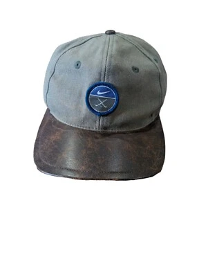 Gorra de golf Nike con correa trasera de cuero, gorra de béisbol verde marrón de colección años 90 Foto 1 de 4