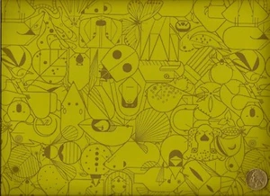 Designtex Beguiled By The Wild green Frog Funky Animals Vinyl Upholstery Fabric - Picture 1 of 1