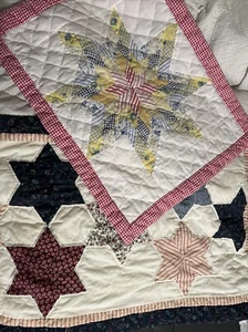 One Hand Quilted Nice Pillow Shams Two Both Different Ones Standard One King - Picture 1 of 9