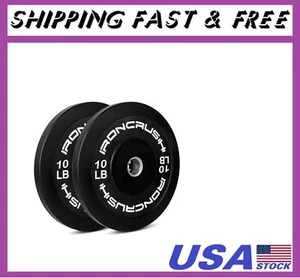 Olympic Bumper Plates Set - Virgin Rubber Weights for Strength Training - Fits - Picture 1 of 7