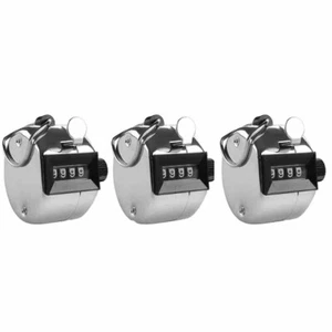 3Pcs 4 Digit Number Dual Clicker Golf Hand Tally Counter Metal Handy Convenient - Picture 1 of 7