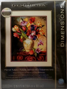 Dimensions Gold Collection Cross Stitch Kit PARROT TULIPS - Picture 1 of 3