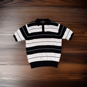 Camisa Polo FB County Charlie Marrón Para Hombre XL Blanca/Negro Tejida Cholo Lowrider OG - Imagen 1 de 5