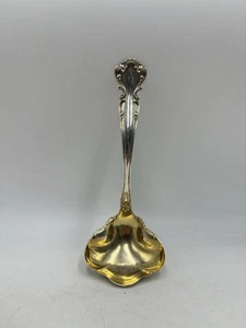 Antike 1900 Sterling Silber Gold gewaschene Saucenkelle 76 Gramm - Bild 1 von 7