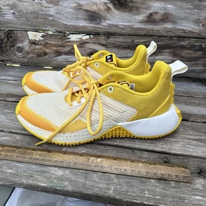 Adidas Lego Sport Sneakers Size Mens 5.5 Womens 7 Yellow White Great Condition - Picture 1 of 10