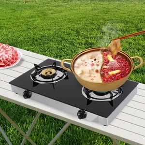 Portable Gas Stove Gas Stove With 2 Burners For Kitchen Home And Commercial - Picture 1 of 15