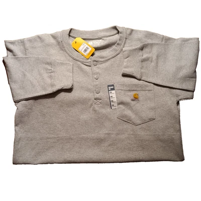 Carhartt Mens Gray Heavy Long Sleeve Pocket Snap Front Thermal Henley Shirt 2XL - Image 1 of 4