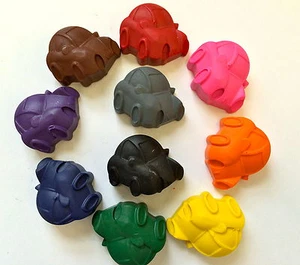 10 Rainbow Cars Crayons Party Favors Teacher Supply Transportation Love Bug - Picture 1 of 3
