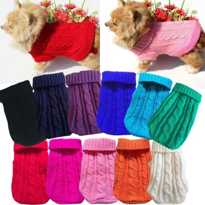 Dog Clothes Puppy Cat Sweater Warm Jacket Coat For Small Dogs Chihuahua Pet Ve ~ - Image 1 of 4