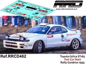DECAL/CALCA 1/43; Toyota Celica ST185 Test Car Duez Rally Condroz 1993 - Imagen 1 de 2