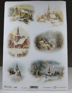 Papel decoupage, técnica de servicio, A4, 40 g/m², paisaje de invierno, S0328 - Imagen 1 de 1