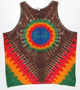 Men's TIE DYE Tank Top Rasta Earth V sm m l xl 2x 3x hippie art Jamaica Marley - Picture 1 of 1