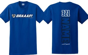 JUST RIDE BRAAAP CUSTOM NUMBER PLATE YOUTH T SHIRT MX MOTOCROSS PERSONALIZED - Picture 1 of 6