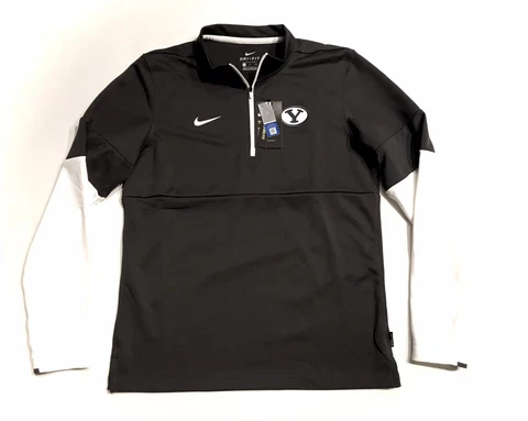 Mens Nike BYU Cougars Official On Field Dri Fit Jacket Small Black White New Cover