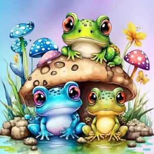 Diamond Painting Kits for Adults, Frog round Full Drill Diamond Art Kits, 5D DIY - Picture 1 of 7