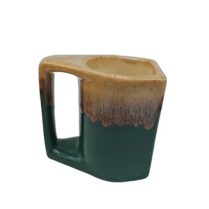 1 Green Brown Rodolpho Padilla Mexico Drip Glaze Stoneware Coffee Mug Replacemen - Picture 1 of 6