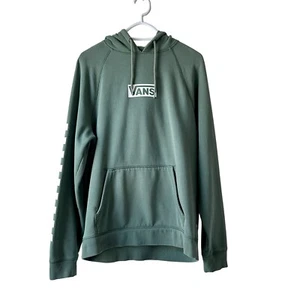Vans Versa Standard Hoodie DuckGreen Checkerboard Pullover Mens Sz L Cozy Hippie - Picture 1 of 11