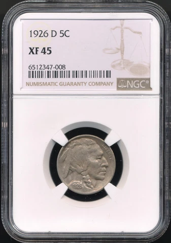 1926-D Buffalo Nickel NGC XF 45 *Better Date!* Cover