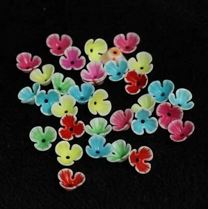 Cuentas acrílicas flores 100 gm, 10x4mm colores surtidos - Imagen 1 de 8