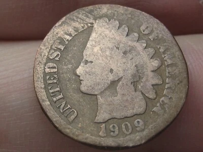 1909 P 印第安人头美分硬币-费城,细节完好 — 第 1/2 张图片