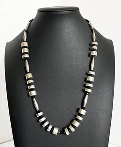 Vintage Heavy Sterling Silver Bead 21 1/2" Necklace New Mexico, 84.6 Grams - Picture 1 of 6
