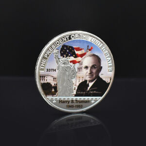 Truman Silbermünze US 33. Präsident Versilbertes Medaillon Werbegeschenke