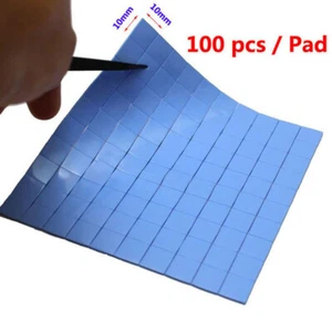 Blue 100mmx100mmx1mm GPU CPU Heatsink Cooling Thermal Conductive Silicone^R1 - Afbeelding 1 van 11