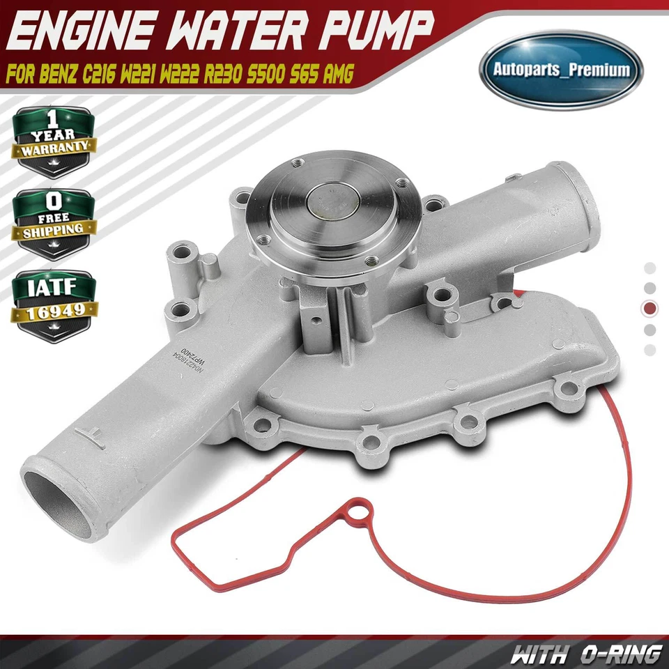 Bomba de agua del motor con junta tórica para Mercedes-Benz C216 W221 W222 R230 S500 S65 AMG Foto 1 de 4