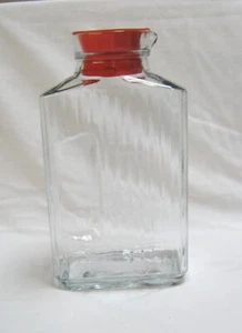 VINTAGE ANCHOR HOCKING CLEAR GLASS 2 QT JUICE WATER BEVERAGE PITCHER W/LID - Picture 1 of 6
