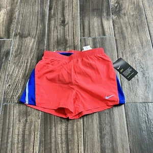 Nike Girls Youth Dry Fit Athletic Shorts Size 6X Color Coral/Blue - Picture 1 of 4