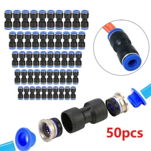 50 piezas conectores de empuje recto línea de aire accesorios de conexión neumática Quick Ho о - Imagen 1 de 8