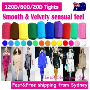 Tights Pantyhose OPAQUE 80D 120D 150D Sheer 20D Stocking Hosiery for Costume - Picture 1 of 32