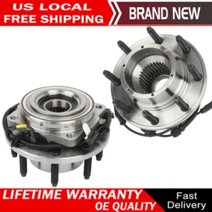 Pair Front Wheel Bearings Hubs For 2011 2012-2016 Ford F-250 F-350 SD SRW CW 4WD - Picture 1 of 9