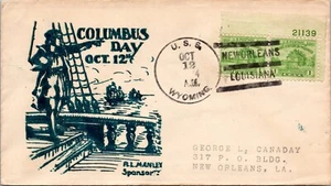 1934 USS Wyoming Columbus Day Canceled Cover - L41928 - Picture 1 of 2