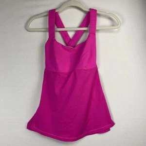 Lululemon Tank Top Criss Cross Back Size Small Hot Pink 5592 - Picture 1 of 7
