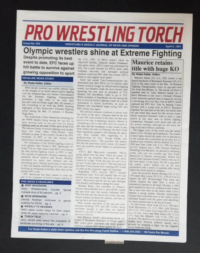 Pro Wrestling Torch ISSUE #434 APRIL 5, 1997 WWF WCW RAW NITRO NWO DX WWE AUSTIN - Image 1 of 2