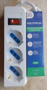 Ciabatta Multipresa 3 Posti Shuko 10/16A 250V Max 2500W Cavo Da 1,5 Metri - Photo 1/7